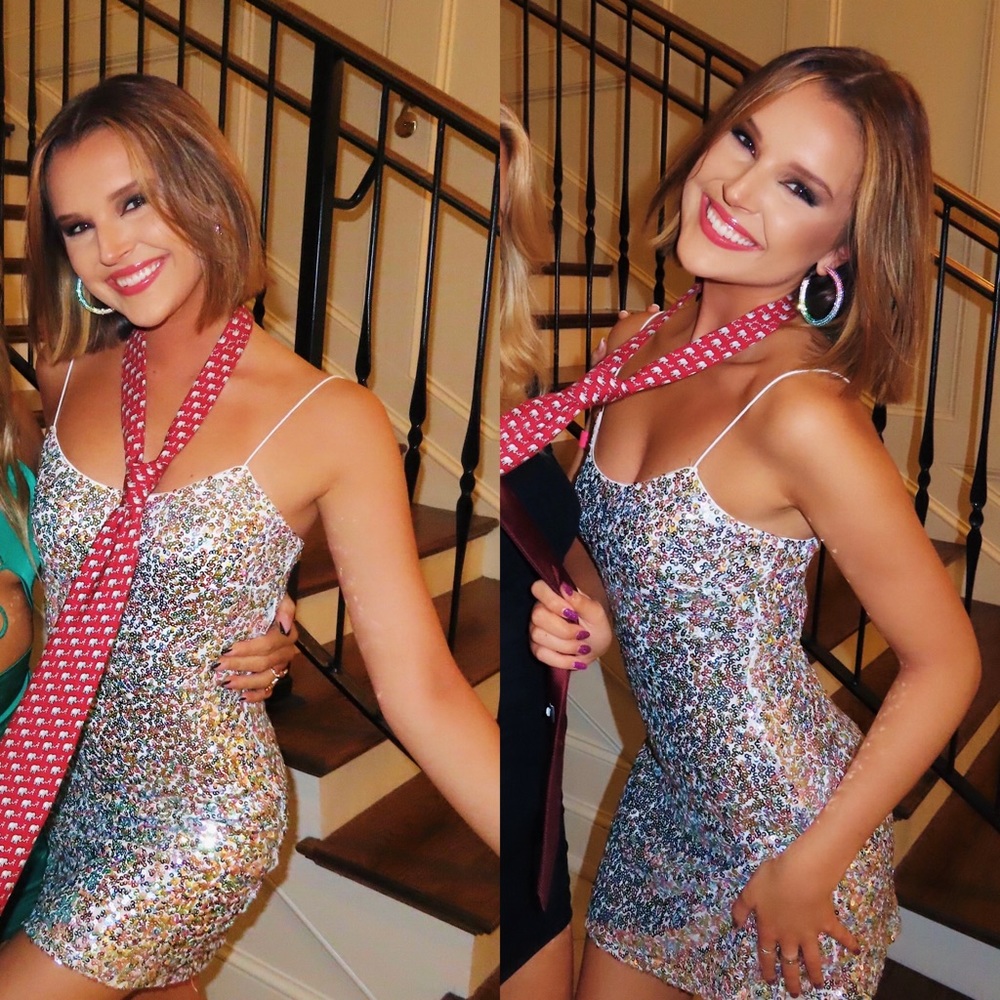 Multicolor Sparkly Mini Dress